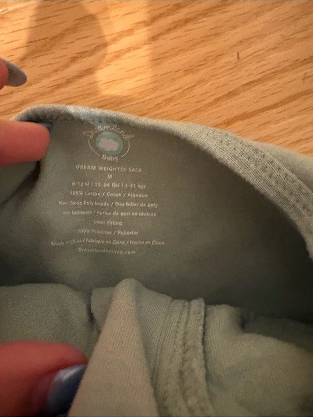X2 Dreamer Baby Quilted Sleep Sack in Sage Green and mauve pink
